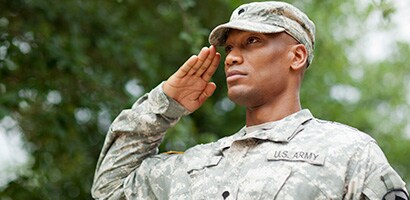 U.S. Army soldier saluting: Military MRO
