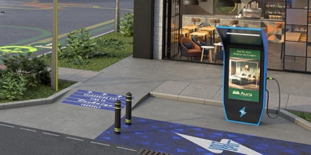 Ev charger station enhanced safety with floor safety.
