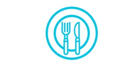 Plate fork knife icon light blue
