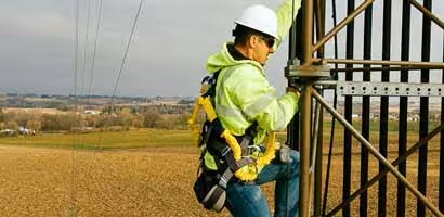 man working at height
