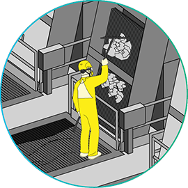 Solids Separation Process Icon Step-by-Step